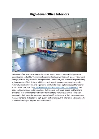 High-Level Office Interiors
