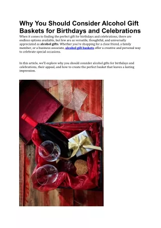 Why You Should Consider Alcohol Gift Baskets for Birthdays and Celebrations