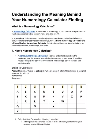 Understanding the Meaning Behind Your Numerology Calculator Finding