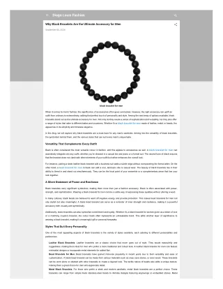 Why Black Bracelets Are the Ultimate Accessory for Men