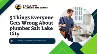 5 Things Everyone Gets Wrong About plumber Salt Lake City