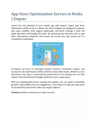 App Store Optimization Service in Noida