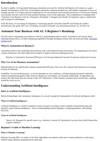 Automate Your Business with AI: A Beginner's Roadmap