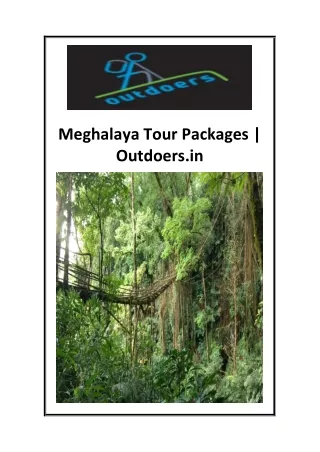 Meghalaya Tour Packages  Outdoers.in