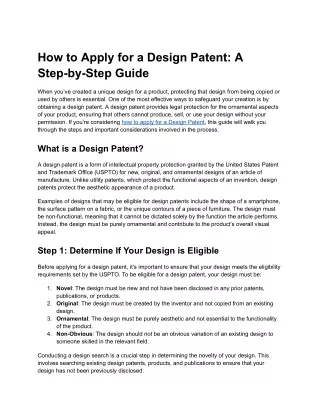 How to Apply for a Design Patent_ A Step-by-Step Guide