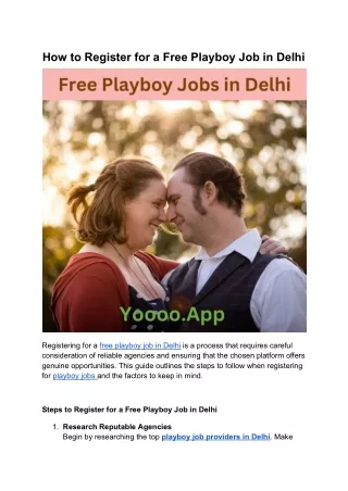 A Comprehensive Guide to Playboy Job Registration