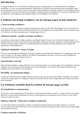 L'influence du design scandinave sur les marque-pages en bois modernes