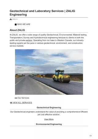 zalig.ca-Geotechnical and Laboratory Services  ZALIG Engineering