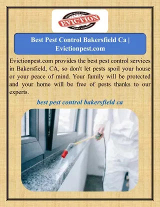 Best Pest Control Bakersfield Ca   Evictionpest.com