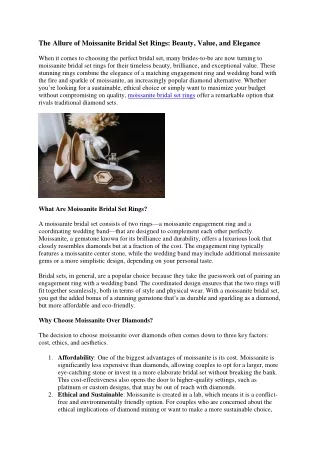 Moissanite Bridal Set Rings – Where Affordability Meets Style