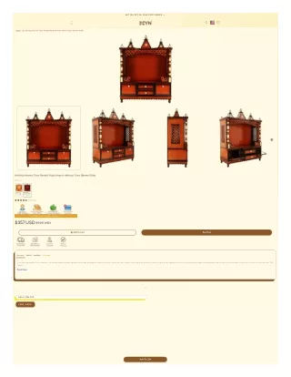 Abhikya Kostha Floor Rested Pooja Mandir without Door (Brown Gold)