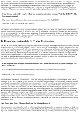 Dmv Lorry Tag & Enrollment Revival By State