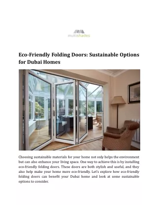 Eco-Friendly Folding Doors_ Sustainable Options for Dubai Homes