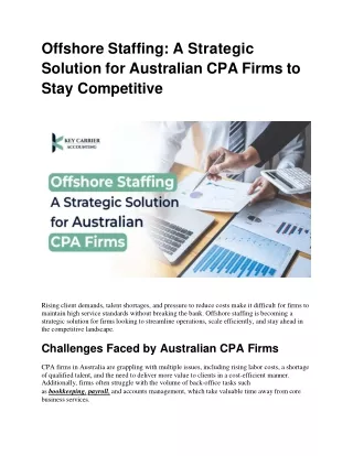 Offshore Staffing A Strategic Solution for Australian CPA Firms to Stay Competitive