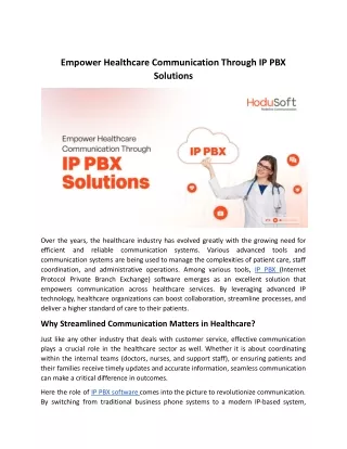 IP PBX Software for Empowered Communication of Healthcare Industry.docx