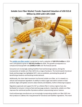 Soluble Corn Fiber Market