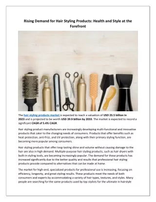Hair Styling Products Market