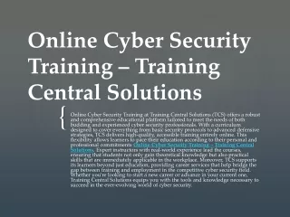 Cyber Security Training Online – Training Central Solutions