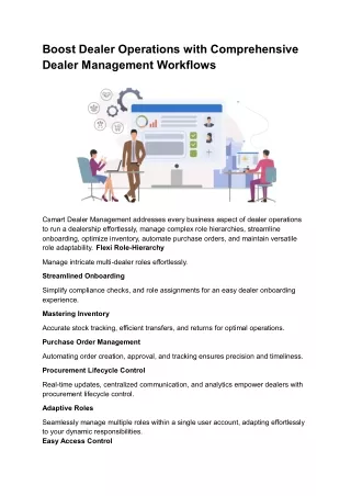 Boost Dealer Operations with Comprehensive Dealer Management Workflows