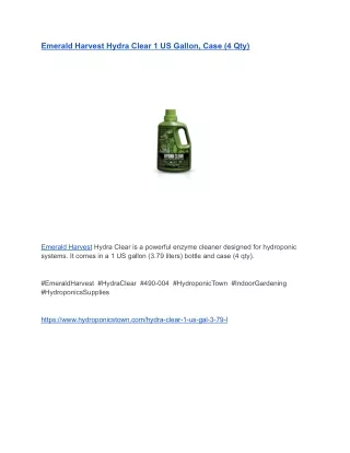 Emerald Harvest Hydra Clear 1 US Gallon, Case (4 Qty)