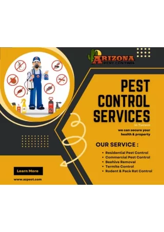 Make Your Home Pest Free With AZ Pest Control in Tucson, Green Valley, Arizona.