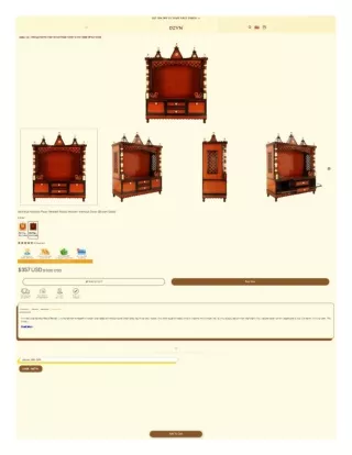 Abhikya Kostha Floor Rested Pooja Mandir without Door (Brown Gold)