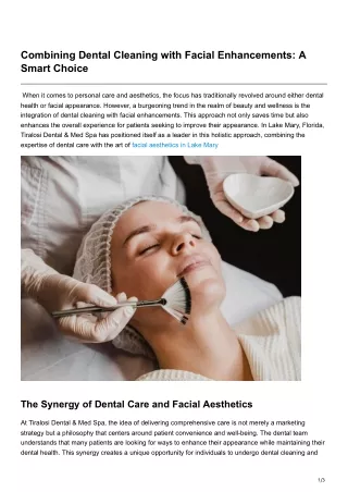Combining Dental Cleaning with Facial Enhancements A Smart Choice