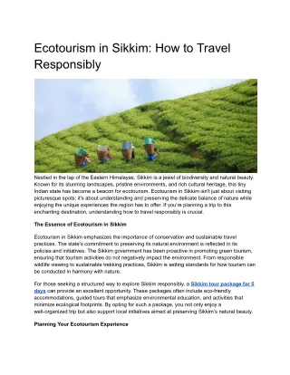 Sikkim tour package for 5 days