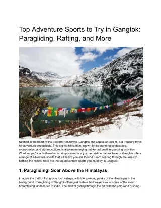 Gangtok package for 5 days