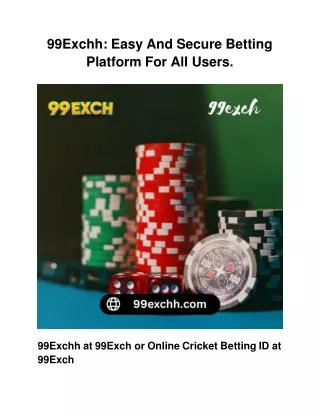 99Exchh_ Easy And Secure Betting Platform For All Users