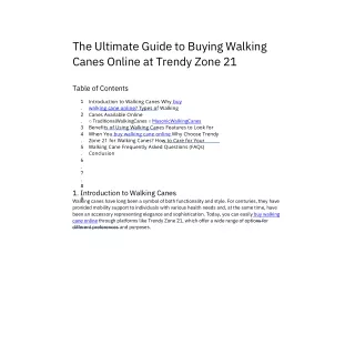 The Ultimate Guide to Buying Walking Canes Online at TrendyZone23