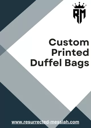 Get Unique Custom Printed Duffel Bags for Travel & More