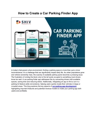 A Developer's Guide to Creating a Car Parking Finder App