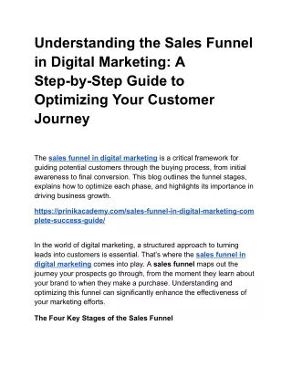 Maximizing Conversions with an Effective Sales Funnel in Digital Marketing
