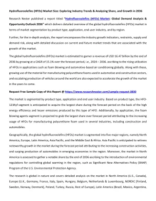 Hydrofluoroolefins (HFOs) Market Size 2036