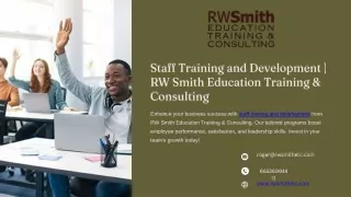 Staff Training and Development  RW Smith Education Training & Consulting