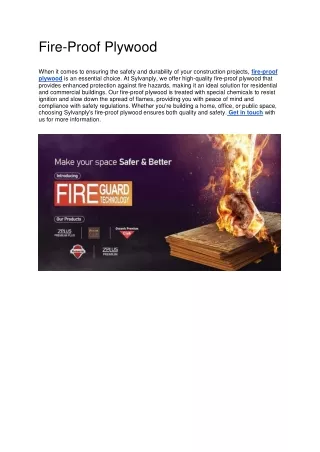 Fire-Proof Plywood