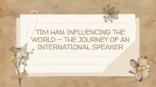 The Journey of an International Speaker