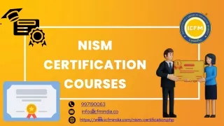 ICFM Offers A Wide Range Of Nism Certification Courses