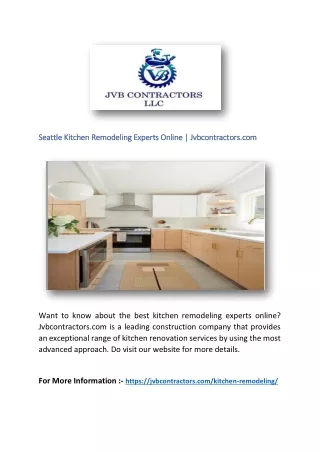 Seattle Kitchen Remodeling Experts Online | Jvbcontractors.com