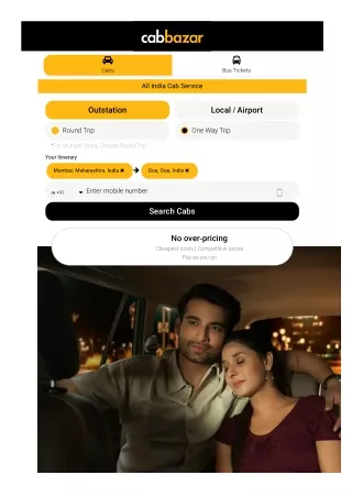 Mumbai to Goa Cab