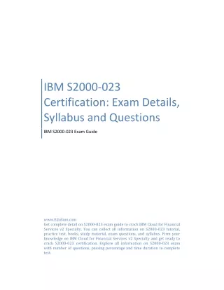 IBM S2000-023 Certification: Exam Details, Syllabus and Questions