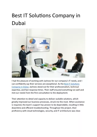 Best IT Solutions Company in Dubai