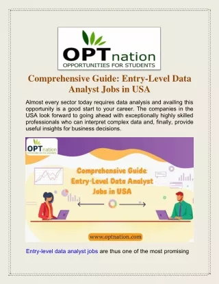 Entry-Level Data Analyst Jobs in USA