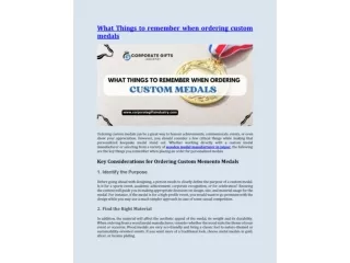 What Things to remember when ordering custom medals