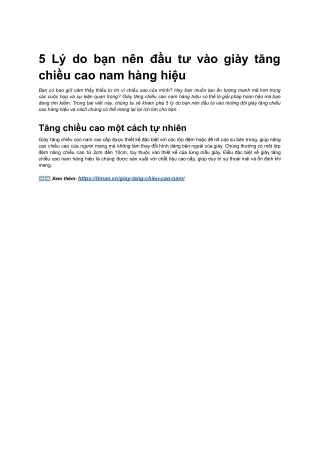 5 Ly do ban nen dau tu vao giay tang chieu cao nam hang hieu