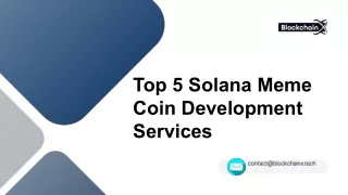 Top 5 Solana Meme Coin Development Services