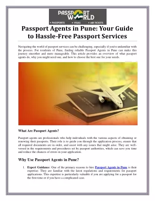 Passport Agents in Pune for Hassle-Free Services