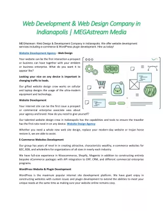 Web Development & Web Design Company in Indianapolis | MEGAstream Media