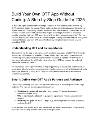 Build Your Own OTT App Without Coding_ A Step-by-Step Guide for 2025